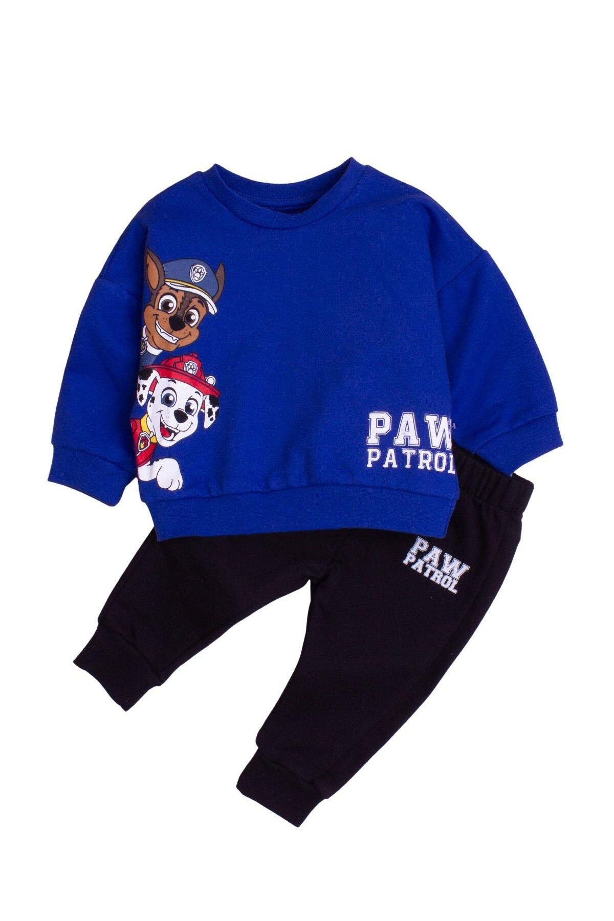 Pamuklu Paw Patrol Baskılı Tatlı Unisex Bebek&çocuk 2'li Alt Üst Eşofman Takım
